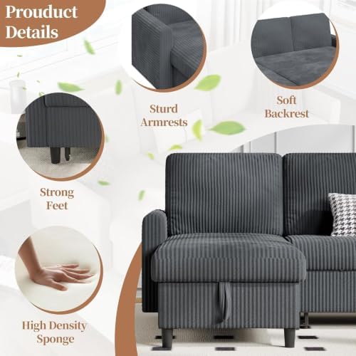 Walsunny 77" Sectional Sleeper Sofa - Image 6