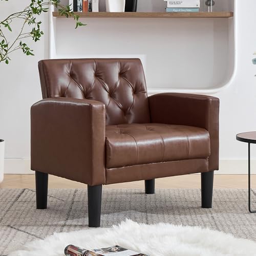 TYBOATLE Leather Accent Chair, Tufted Armchair by TYBOATLE