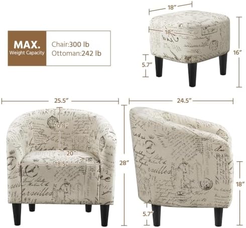Yaheetech Compact Accent Chairs Set of 2 - Image 3