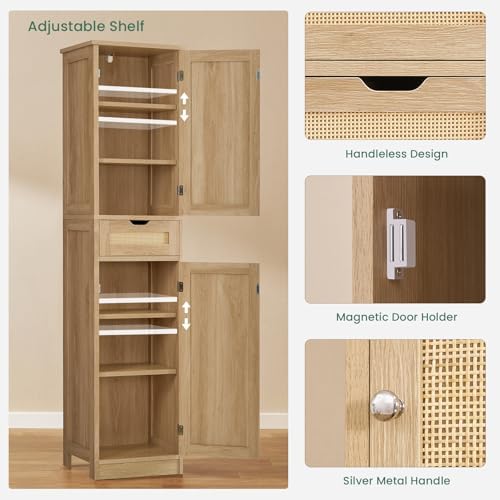 Iwell 66.9" Tall Bathroom Storage Cabinet - Image 5