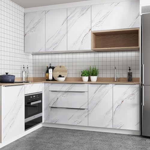 15.7"x354.3" Glossy White Marble Contact Paper - Image 4