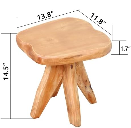 Brefhome 14.5" Tall Natural Cedar Wood Stool, Unique Tree Stump End Table - Image 3