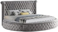 First of a Kind Circle Velvet Tufted Upholstered Platform Storage Bed by FirstofaKind