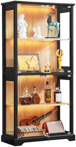 LELELINKY Farmhouse Glass Display Cabinet by LELELINKY