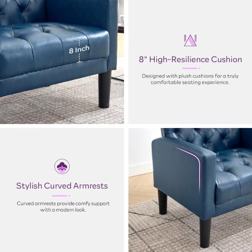 TYBOATLE Leather Accent Chair, Tufted Armchair - Image 6