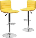 Flash Furniture Vincent 2 Pack Modern Yellow Vinyl Adjustable Bar Stool by FlashFurniture