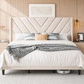 Yaheetech King Bed Frame with Chevron Channel-Tufted Headboard by Yaheetech
