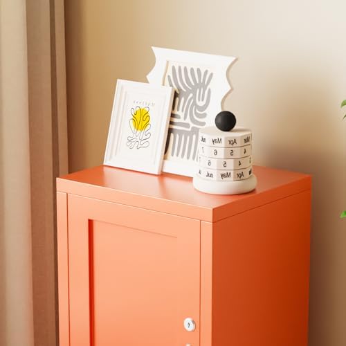 ALBAD Metal Nightstand with Lockable Cabinet - Image 6
