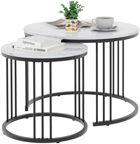 Garden 4 you Coffee Table Faux Marble Nesting Table by Garden4you