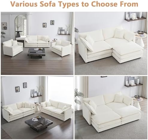 mikibama Luxury 2 Piece Loveseat Couch & Sofa Armchair Set, Modern Upholstered - Image 6