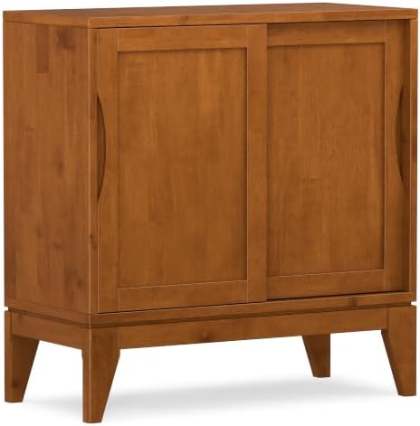 SIMPLIHOME Harper 30" Solid Wood Cabinet in Teak Brown by SimpliHome