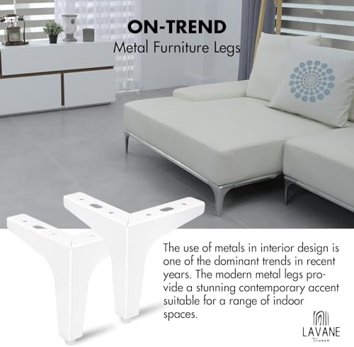 La Vane 4 Inch Diamond Triangle Metal Furniture Legs 4PCS- Heavy Duty Iron - Image 2