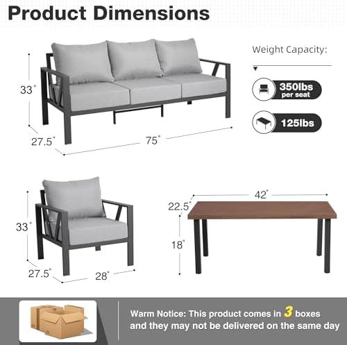 4 Pieces Patio Furniture Set - Image 6