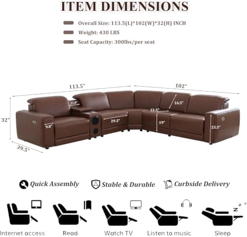 Power Recliner Sectional Sofa - Image 2