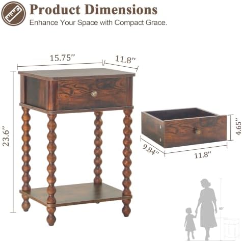 AWASEN Nightstand, Mid Century Modern Night Stand - Image 3