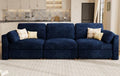 Oversized Modular Sectional Sofa 3-Seat Cloud Couches Blue by Kalafini