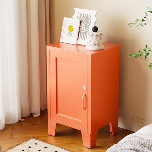 ALBAD Metal Nightstand with Lockable Cabinet - Image 2