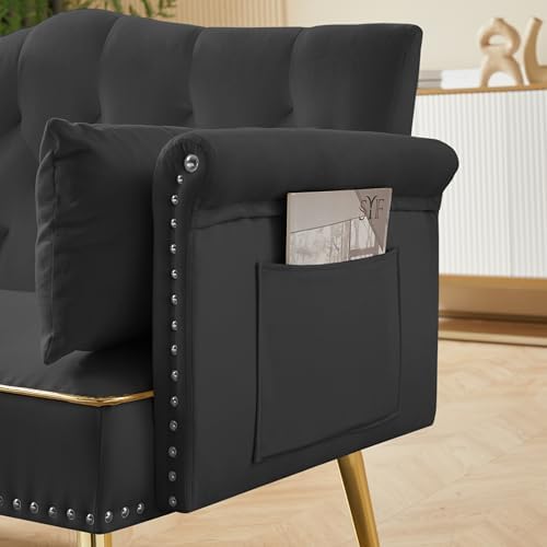 hansones 55-Inch Modern Velvet Loveseat Sofa - Image 5