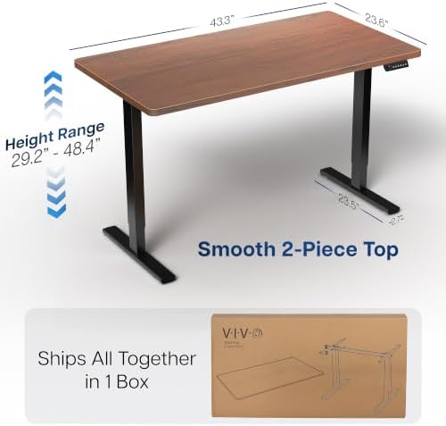 VIVO Dark Walnut 43 x 24 in Standing Desk - Image 3