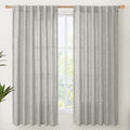 Dark Grey Linen Semi Sheer Curtains 52X63 Inch Length by YoungsTex