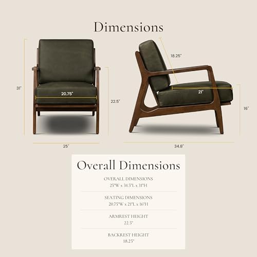 Poly & Bark Verity Leather Accent Chair – Armchair - Image 2