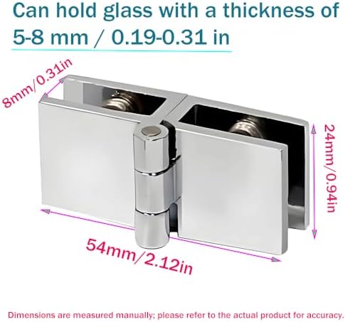WANLIAN Glass Shower Door Hinges, 2 Pieces - Image 2
