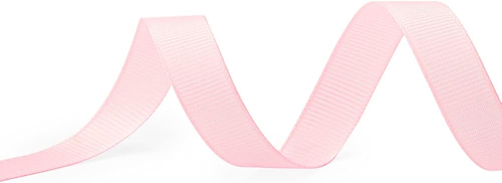 LIUYAXI 1/2" X 50 Yards Solid Pink Grosgrain Ribbon, Perfect for Crafts, Wedding Decor, DIY Hair Accessories, Sewing, Gift Package Wrapping and More