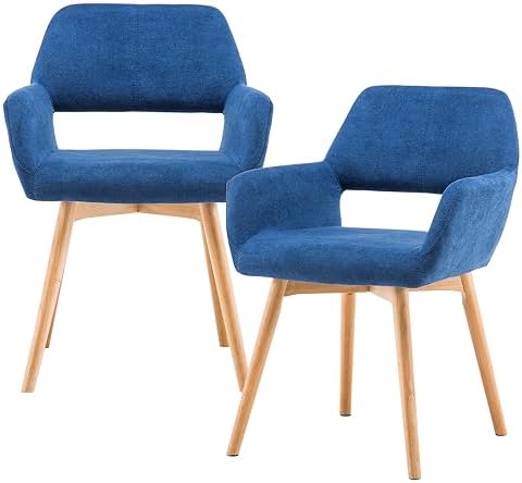 Mid Century Modern Dining Chairs Set of 2 & 4 & 6 Comfy Accent Chair by YEEFY
