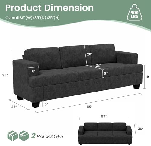 Fiona's magic 7 Seats Sofa Couch Set, 3 Piece Set Comfy Couch, Loveseat *2 & 3 - Image 3