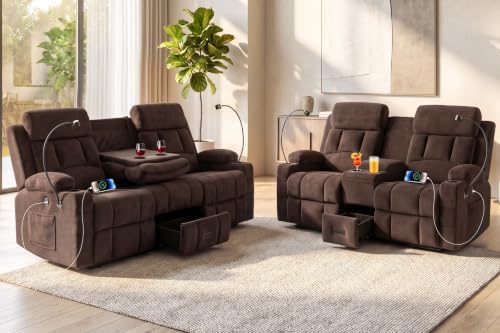 Manual Recliner Sofa Set Loveseat & 3-Seater by ComaZoo