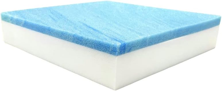FoamRush 2" x 24" x 24" Gel Memory Foam Upholstery Square Cushion Medium Firm (Chair & Wheelchair Seat Cushion Replacement, Square Foam Dining Chairs, Couch, Sofa, Rubber Padding)