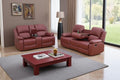 Manual Recliner Sofa Set for Living Room, Leather Reclining Sofa Sets, Leather by COSYMOORFURNITURE