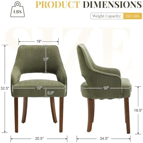 Chenille Upholstered Dining Chairs Set of 6 - Image 2