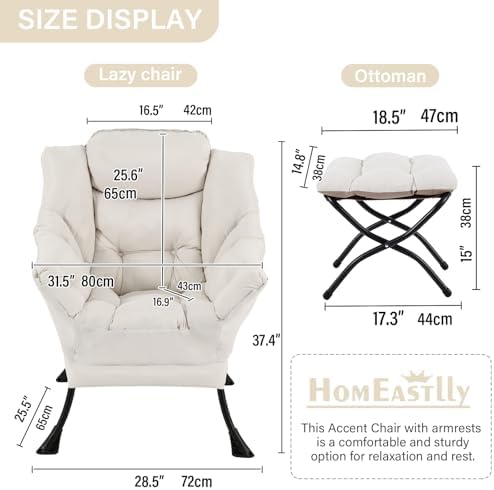Lazy Chair with Ottoman, Soft Comfy Chair - Image 2