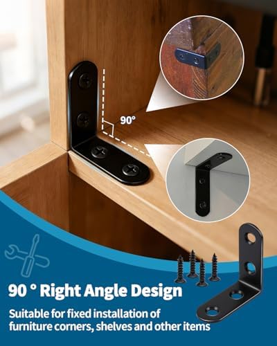 12 PCS 1.57'' x 1.57'' Stainless Straight Flat Brackets, Support Flat Metal - Image 5