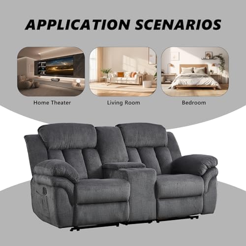 CANMOV Recliner Sofa Set, Manual Recliner Loveseat - Image 4