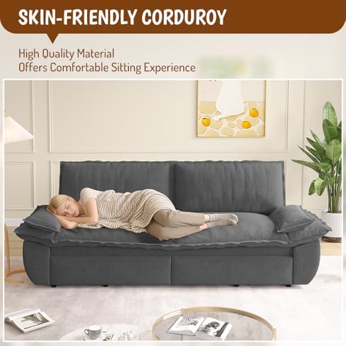 73.2" Futon Sofa Bed Queen Size, 3-in-1 Convertible Sleeper Sofa - Image 5
