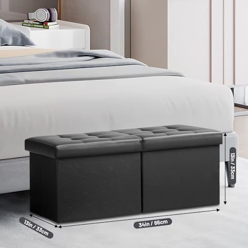 AmasSmile Footrest Ottoman Storage Bench - Image 3