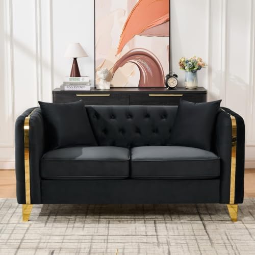 Velvet Chesterfield Sofa, Mid Century Modern Deep Seat Couch by VIDEVIK