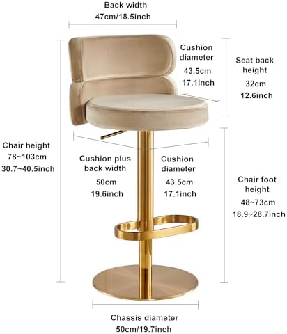 Modern Velvet Bar Stool - Image 2