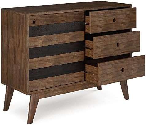 SIMPLIHOME Clarkson 48" Solid Acacia Cabinet in Rustic Natural Aged Brown - Image 4
