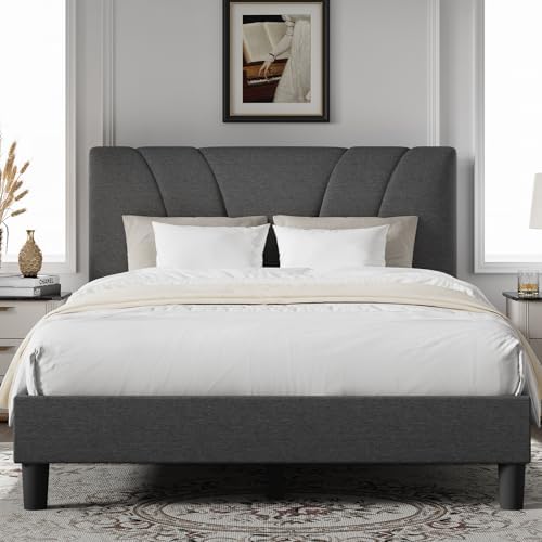 Novilla Queen Size Bed Frame Upholstered Queen Bed Frame by Novilla