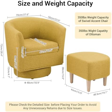 DAZONE Swivel Accent Chair Set of 2 - Image 2