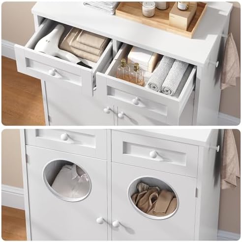 HOOBRO Double Laundry Hamper Cabinet, Hidden Laundry Cabinet - Image 6