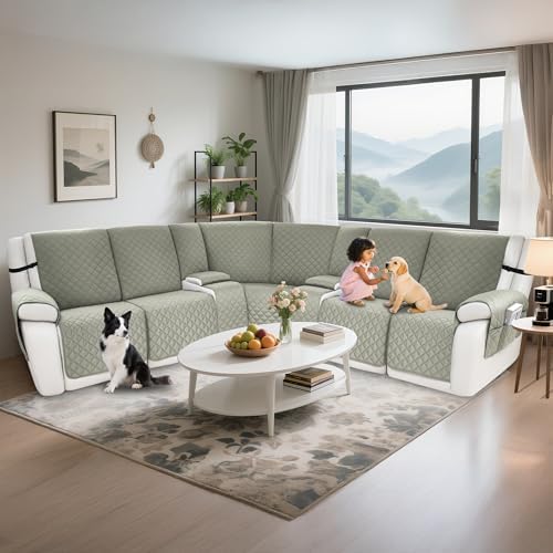 Waterproof Sectional Reclining Couch Covers L Shaped Recliner Sectional Sofa - Image 2