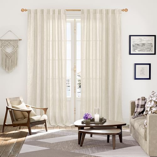 YoungsTex Extra Long Linen Curtains 108 Inches Long - Image 2