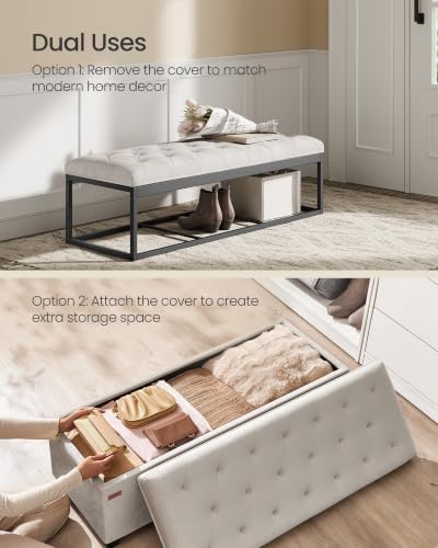 SONGMICS Storage Ottoman Bench, Foot Rest - Image 4
