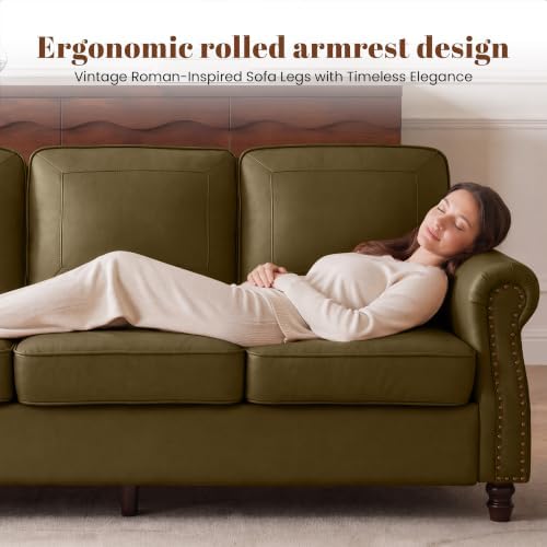Kingfun Faux Leather 3 Seater Sofa - Image 3