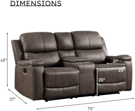 CANMOV Manual Reclining Loveseat Sofa - Image 2