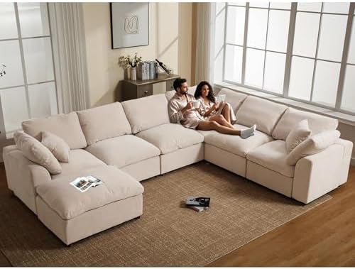 Oversized Modular Sectional Sofa, 7 Seater Cloud Couch by VEPXXP
